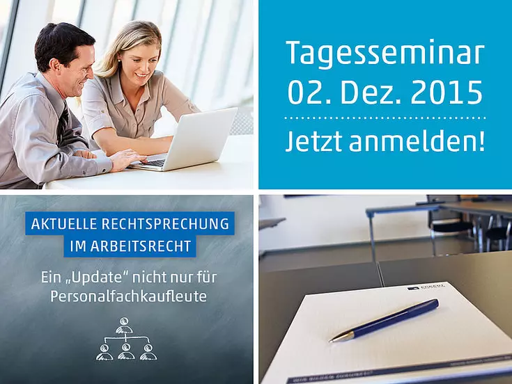 Aktuelle Rechtssprechung im Arbeitsrecht: Das Seminar für Personaler am 02.12.2015 am Campus der Eckert Schulen in Regenstauf.