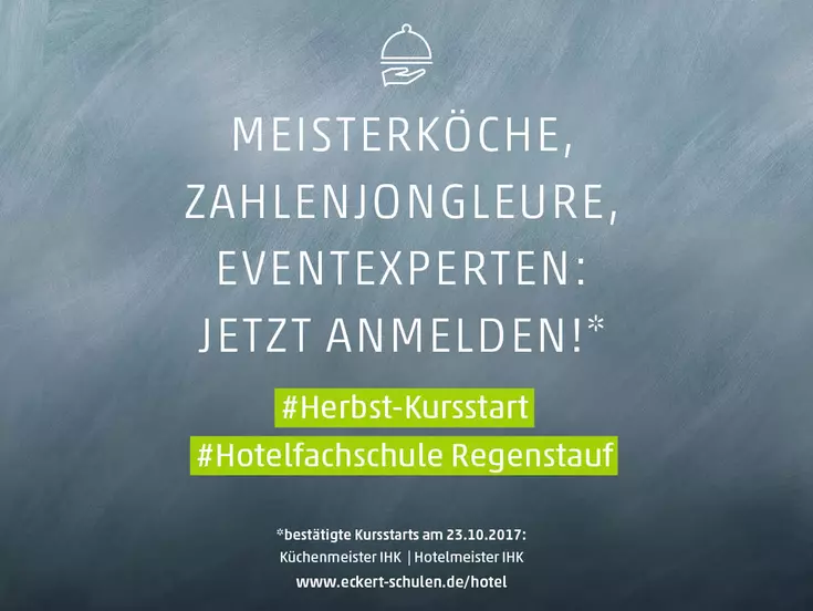 Kursstarts bestätigt: Im September 2017 gehen die Erfolgskurse an der Hotelfachschule Regenstauf in eine neue Runde Kursstarts bestätigt: Im September 2017 gehen die Erfolgskurse an der Hotelfachschule Regenstauf in eine neue Runde
