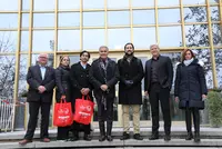 (v.l.n.r) Gerald Saule (Head of Vocational Training International), Dra. Edna Ardila Ramírez (Industry Consultat & Manager of Cartagena del Mar Clinic), Ricardo Alonso Ballén (Head of Internalization), Dr. Rolando Bechara Castilla (Rector), Dr. Elías Bechara Arango (Planning Director), Markus Johannes Zimmermann (Schulleiter und Geschäftsführer der Dr. Eckert Akademie) und Ursula Brendecke (Deputy Director, State of Bavaria, South American Office).