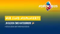 Grafik mit Logo DPOK und dem Text: "Wir fahren nach Berlin"