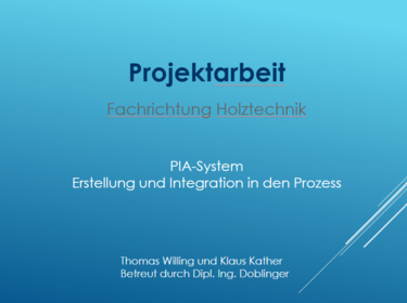 Vorschauslide der Abschlusspräsentation in blau