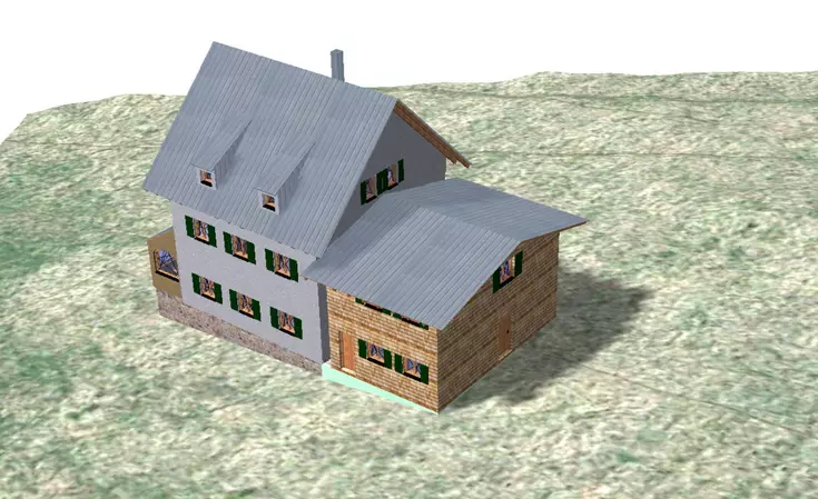 Das 3D-Modell zeigt die Vision der Studierenden für das Waldschmidthaus im Nationalpark Bayerischer Wald Das 3D-Modell zeigt die Vision der Studierenden für das Waldschmidthaus im Nationalpark Bayerischer Wald