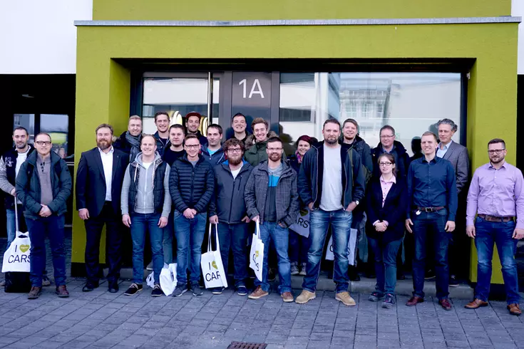 Die angehenden Staatlich geprüften Fahrzeugtechniker der Technikerschule Regenstauf zu Besuch bei der Firma ASAP in Gaimersheim (bei Ingolstadt)