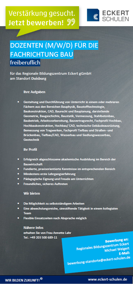 Dui Freiberuflicher Dozent M W D Bau Eckert Schulen De