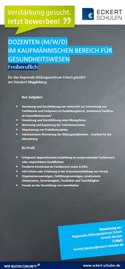 Mdb Freiberufl Dozenten Kaufm Bereich Gesundheitswesen M W D Eckert Schulen De